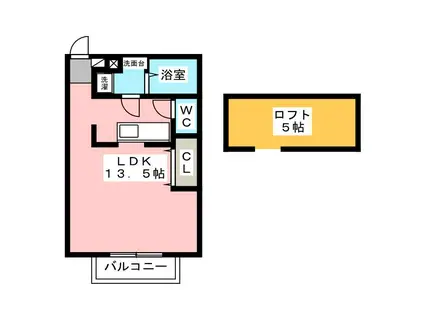 LINO(ワンルーム/2階)の間取り写真