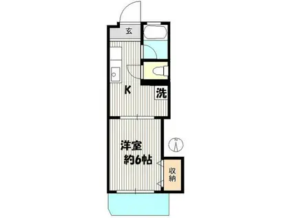 カーサー代々木(1K/2階)の間取り写真