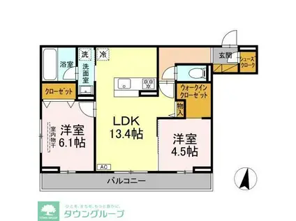 グレイスフルコート雅(2LDK/2階)の間取り写真