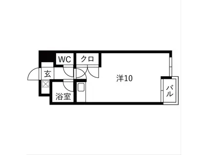 ブランドール河原町プラザ(ワンルーム/3階)の間取り写真