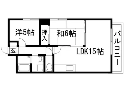 リバーサイド中山(2LDK/2階)の間取り写真