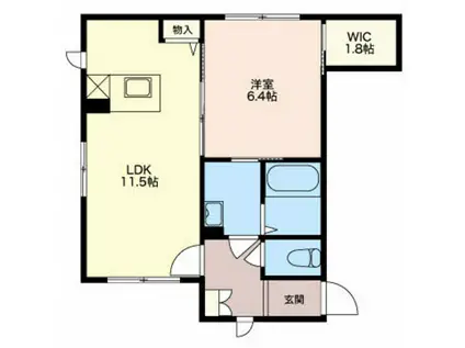 リジェールA(1LDK/1階)の間取り写真