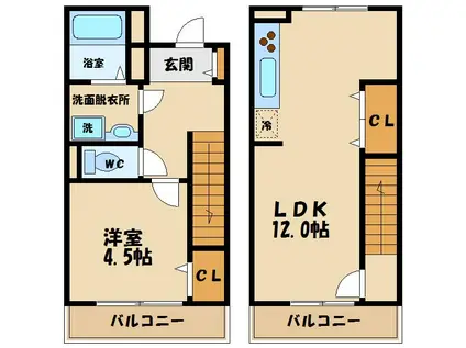 リブリ・ラウレア(1LDK/1階)の間取り写真