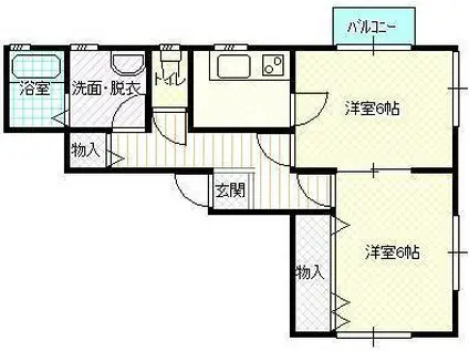 サンヒルズ国屋(2K/2階)の間取り写真