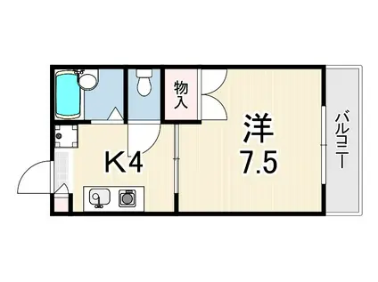 メゾン戸崎通(1K/2階)の間取り写真