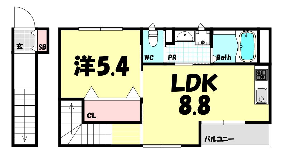 ブルーメゾンIII(1LDK/2階)の間取り写真