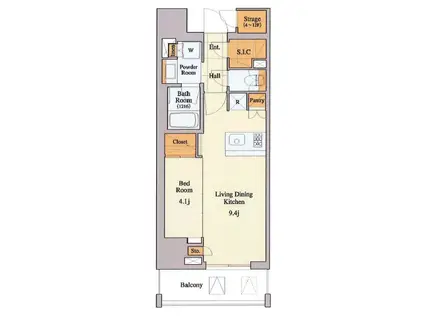 クレストコート大塚(1LDK/9階)の間取り写真