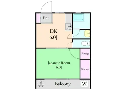 さつきマンション(1DK/1階)の間取り写真