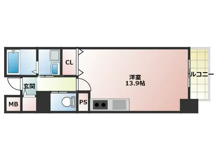 ライフタウンIII(ワンルーム/6階)の間取り写真