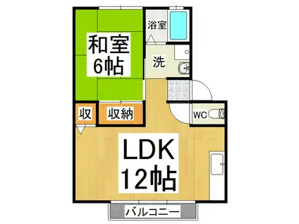 サンライフ笹賀B(1LDK/1階)の間取り写真