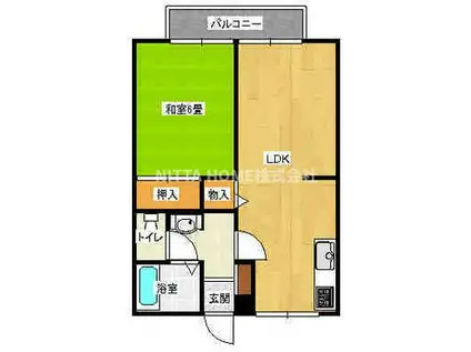 サンプレイン四季(1LDK/1階)の間取り写真