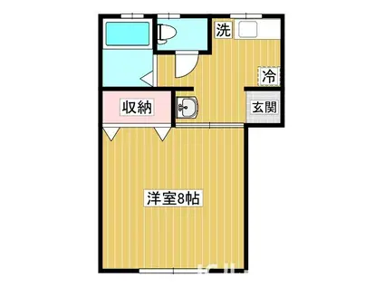 セピアハイツB(1K/2階)の間取り写真