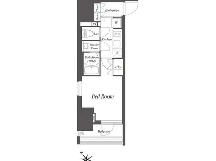 ブランシエスタ横浜高島町(1K/12階)の間取り写真