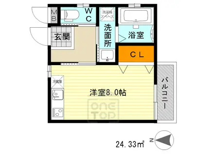 URQSTA YAMATE(ワンルーム/3階)の間取り写真