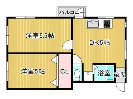 ラピス桜ノ宮(2DK/4階)の間取り写真