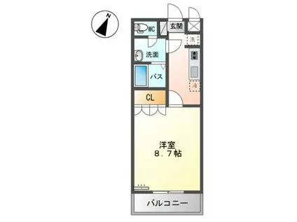 サンハイム(1K/2階)の間取り写真