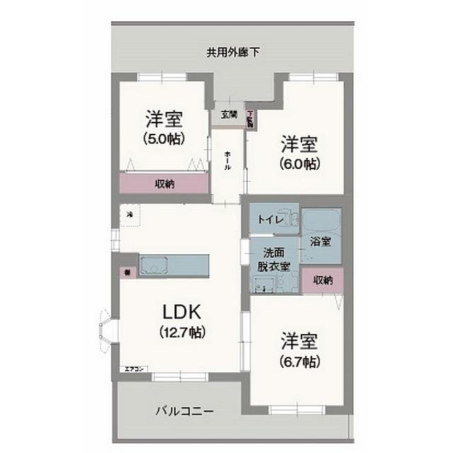 エクセルシオール(3LDK/2階)の間取り写真