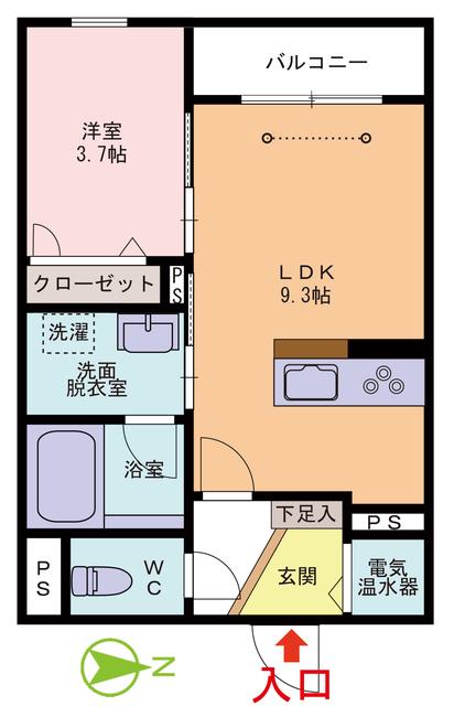 ラポルト(1LDK/1階)の間取り写真