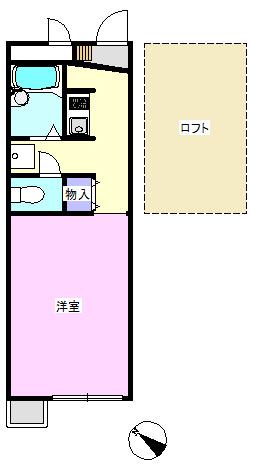 レオパレストレジャーズ(1K/2階)の間取り写真