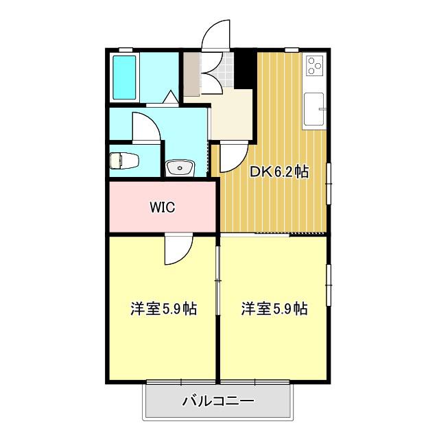 ディアス大慶(2DK/2階)の間取り写真