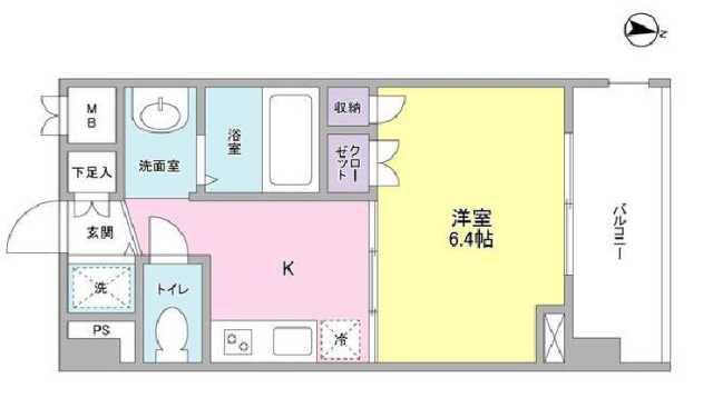 グリーチネ元町(1K/5階)の間取り写真