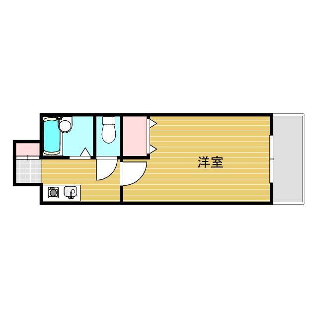 ノルデンハイム淡路(1K/6階)の間取り写真