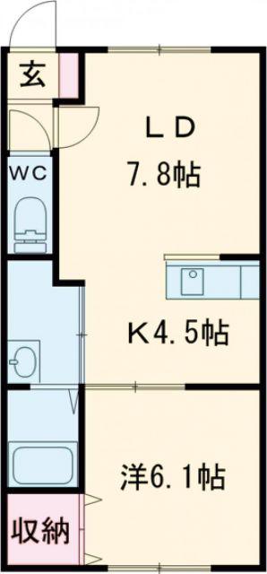 JR石北本線 新旭川駅 徒歩11分 2階建 築8年(1LDK/2階)の間取り写真