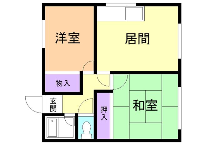 桜木ハイツ1号棟(2LDK/1階)の間取り写真
