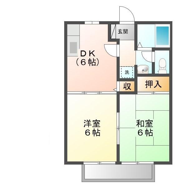 マノワール永峯(2DK/2階)の間取り写真