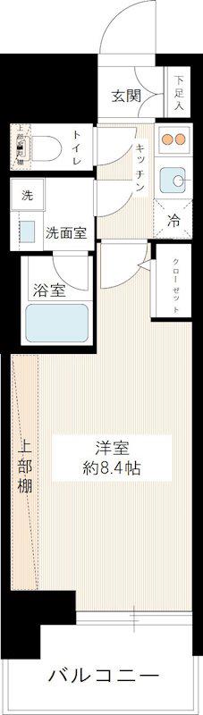 フュージョナル王子HYS(1K/14階)の間取り写真