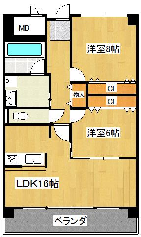 マーブル音羽館(2LDK/7階)の間取り写真