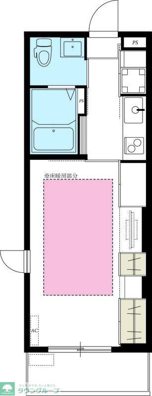 リブリ みらい(1K/1階)の間取り写真