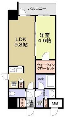 EEL馬車道(1LDK/9階)の間取り写真