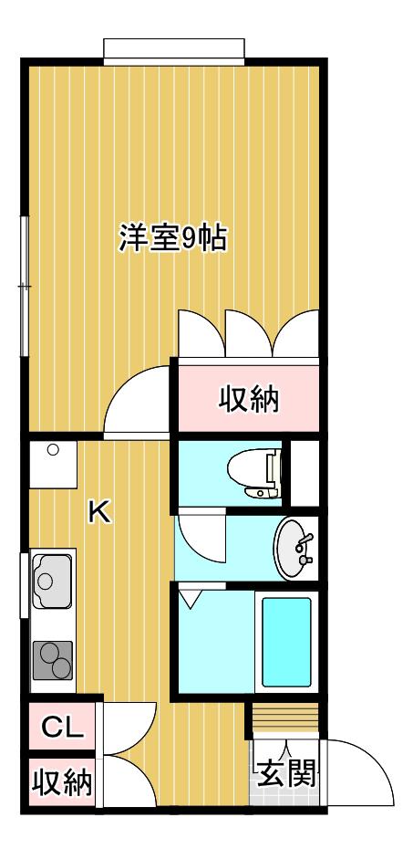 コーポハピネス(1K/2階)の間取り写真