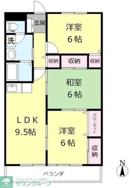 ファミリーピア越谷(3LDK/2階)の間取り写真