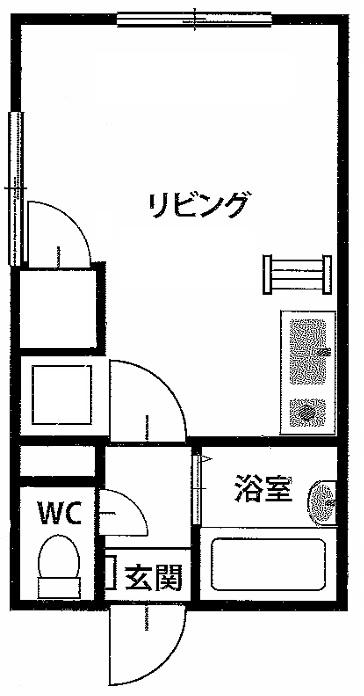 FEEL FINE SHIGEMORI I(ワンルーム/1階)の間取り写真