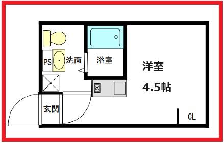 クレサージュ町屋(ワンルーム/2階)の間取り写真