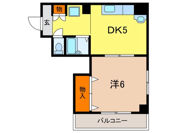 フリックコート(1DK/3階)の間取り写真