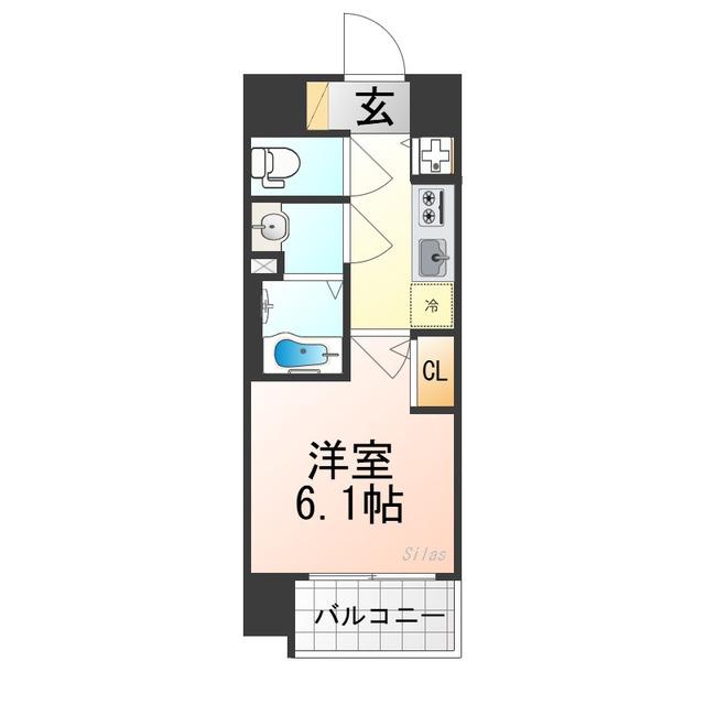 ベラジオレガシー葛野大路八条(1K/8階)の間取り写真