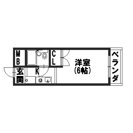 レジデンス野上(1K/2階)の間取り写真