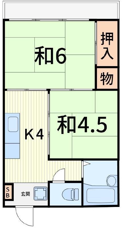 大木コーポ(2K/2階)の間取り写真