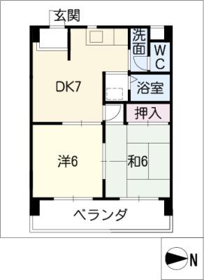 グランドステータス林グランドステータスハヤシ(2DK/2階)の間取り写真