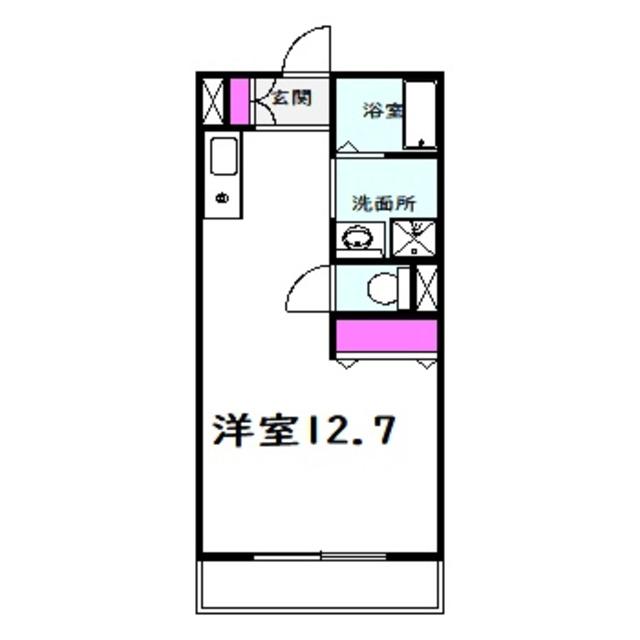 ノースキャッスル(1DK/2階)の間取り写真