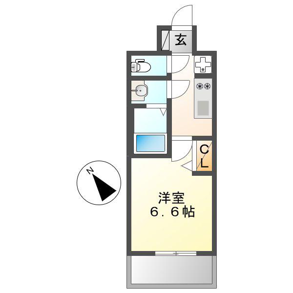 アステリ鶴舞エーナ(1K/6階)の間取り写真