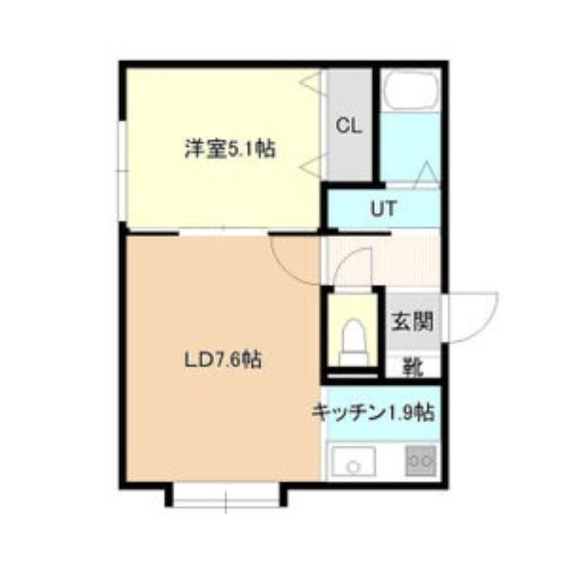 エルムパーク白石(1LDK/2階)の間取り写真