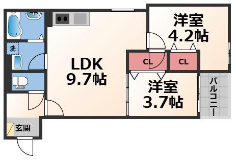 D PORTA GRANZ(2LDK/3階)の間取り写真