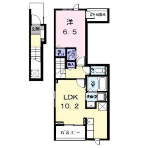 グレイスフル(1LDK/2階)の間取り写真
