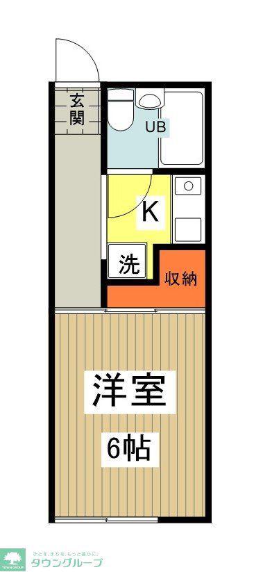 パールメントハイツA(1K/2階)の間取り写真