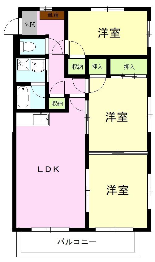 パピーズ光の森(3LDK/4階)の間取り写真