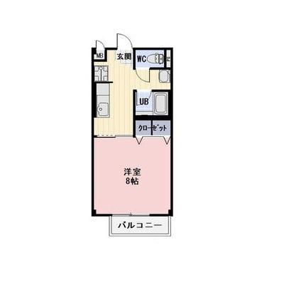 グリーンハウス(1K/2階)の間取り写真